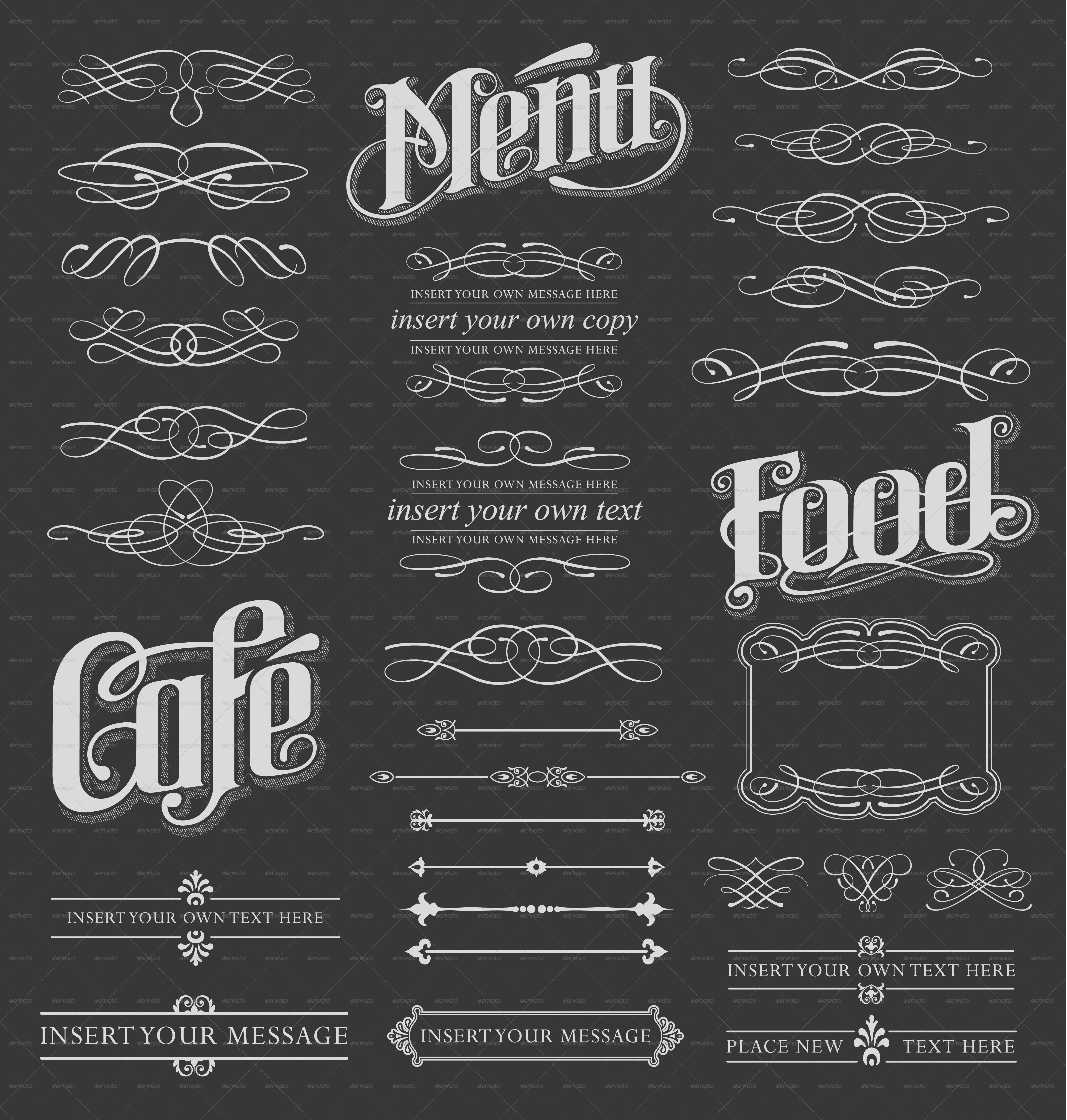 calligraphy chalkboard design elements by rtguest chalk board design